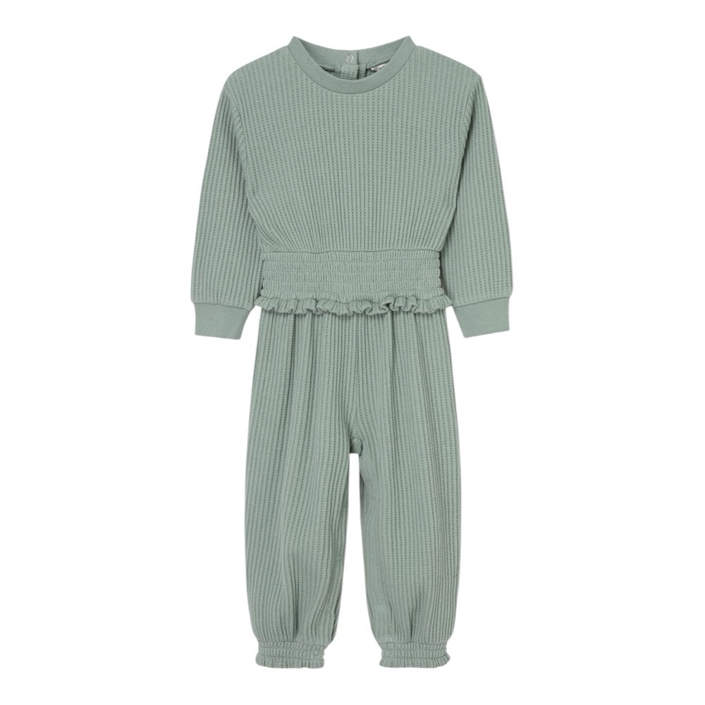 Habitual Ribbed Long Sleeve Baby Jumpsuit in Sage 18 Month